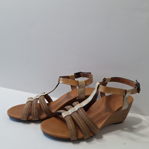 Paul Green Classic Designer Tan Phoenix Leather Quiet Luxury Wedge Shoes Size 5 - Picture 5 of 13